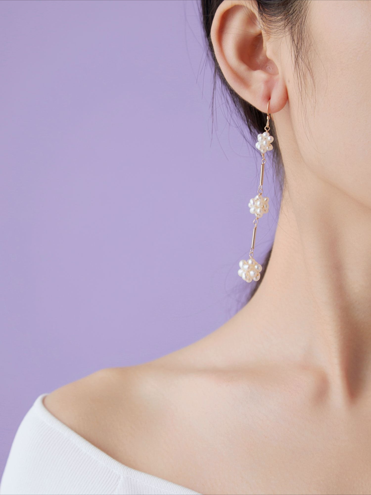 Starry Series Triple Cluster Floral Earrings - floysun