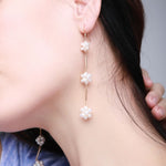 Starry Series Triple Cluster Floral Earrings - floysun