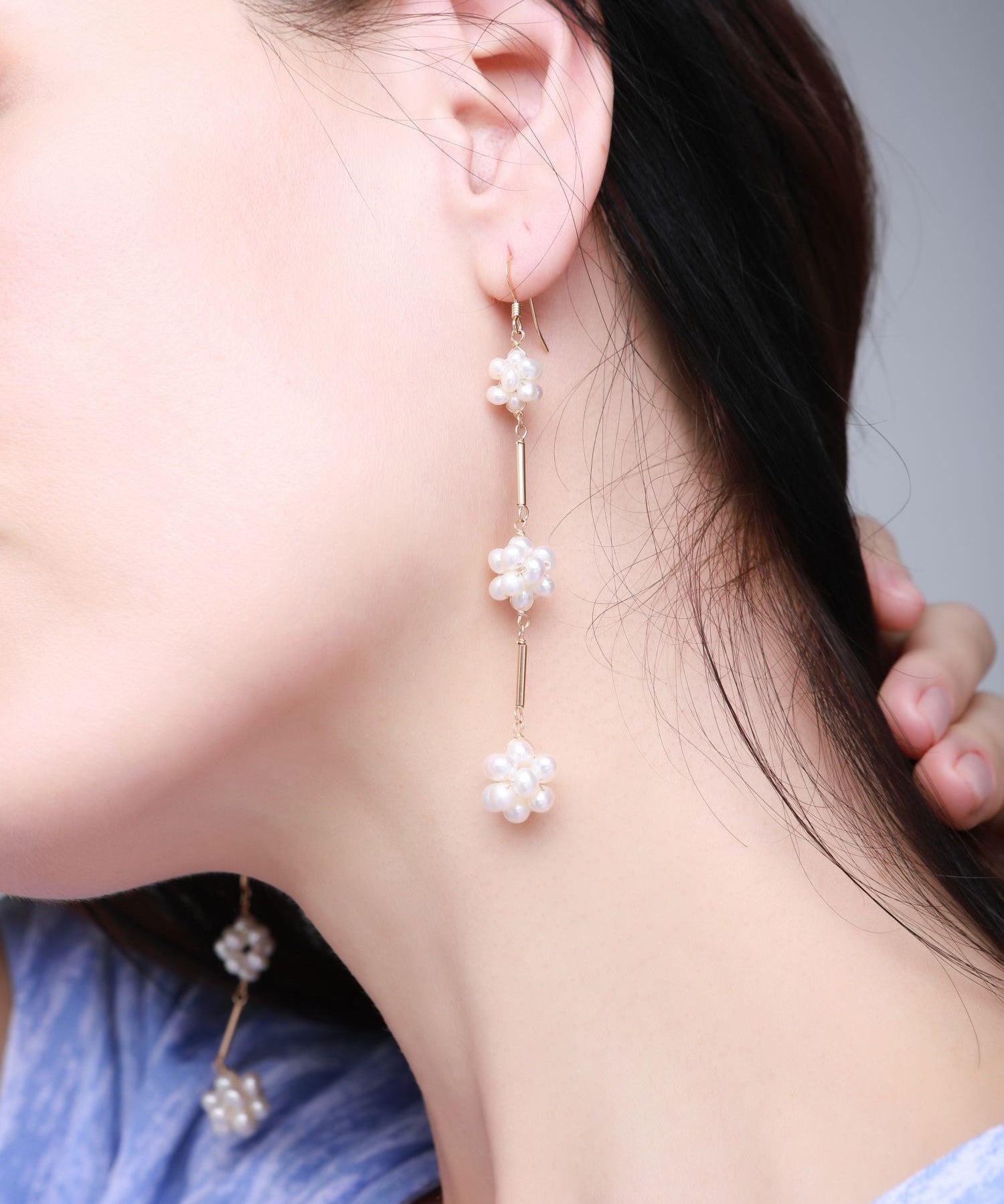 Starry Series Triple Cluster Floral Earrings - floysun