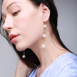 Starry Series Triple Cluster Floral Earrings - floysun