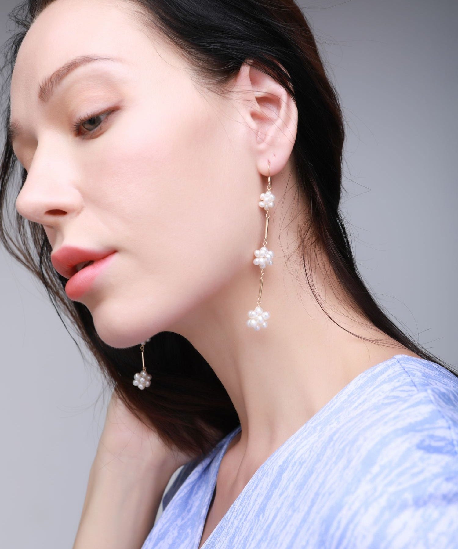 Starry Series Triple Cluster Floral Earrings - floysun