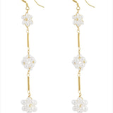 Starry Series Triple Cluster Floral Earrings - floysun