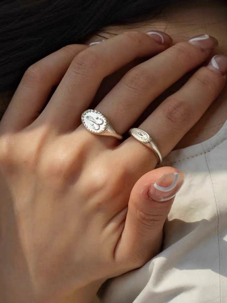 Sterling Silver Face Stamp Ring - floysun