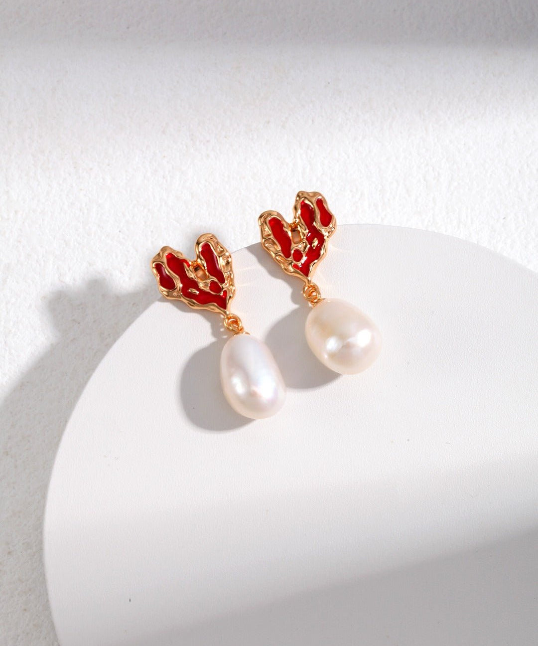 Sterling Silver Heart Pearl Earrings - floysun