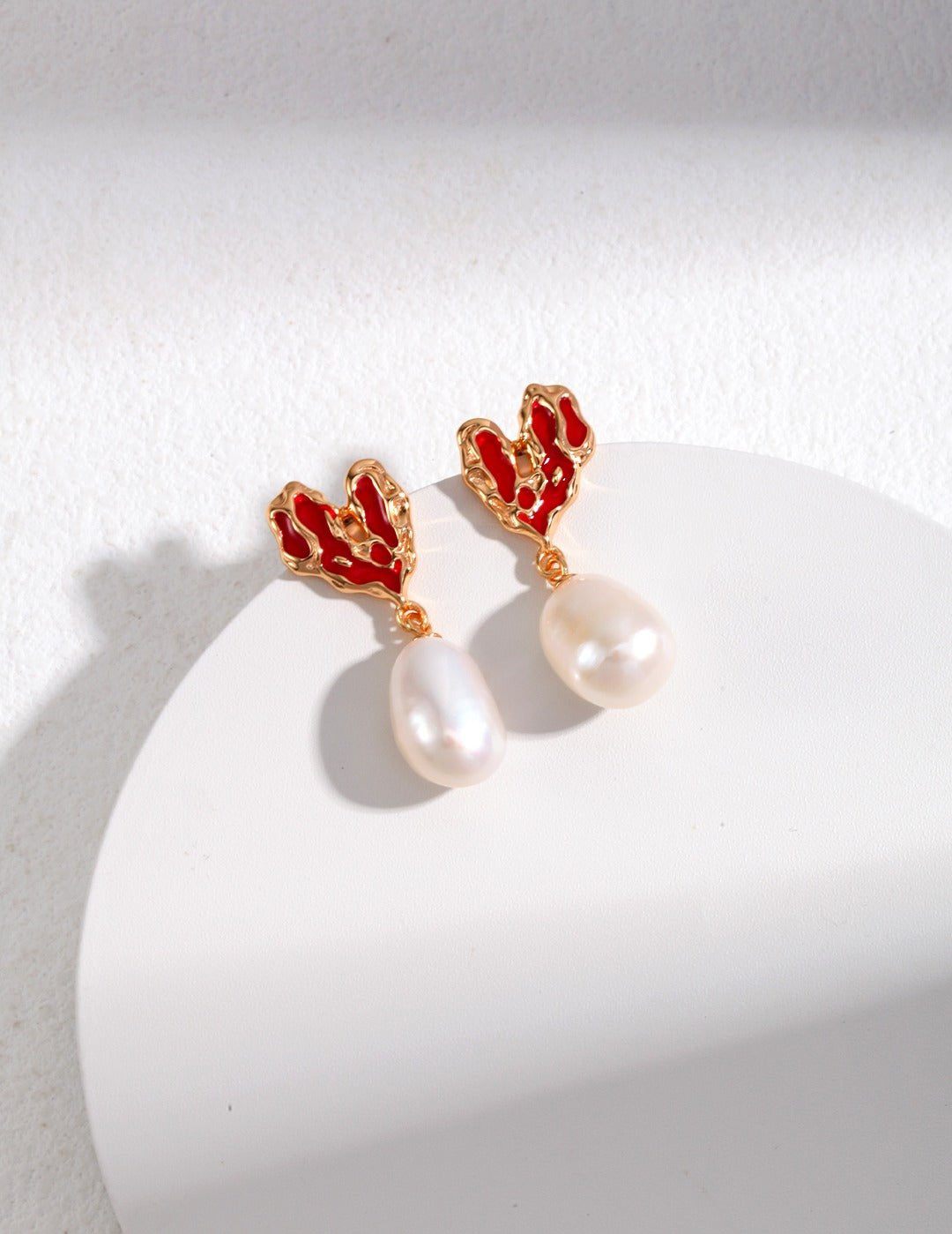 Sterling Silver Heart Pearl Earrings - floysun