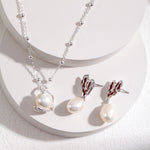 Sterling Silver Heart Pearl Earrings - floysun