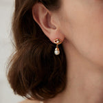 Sterling Silver Hollow Pearl Drop Earring - floysun