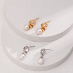 Sterling Silver Hollow Pearl Drop Earring - floysun