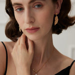 Sterling Silver Irregular Pendant Earrings with Elegant Charm - floysun