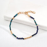 Sterling Silver Lapis Lazuli Bead Bracelet - floysun