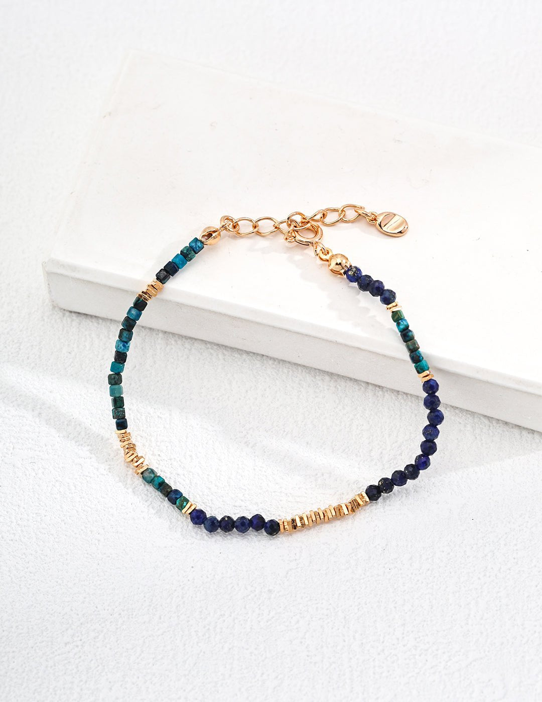 Sterling Silver Lapis Lazuli Bead Bracelet - floysun