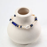 Sterling Silver Lapis Lazuli Pearl Bracelet - floysun