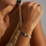 Sterling Silver Lapis Lazuli Pearl Bracelet - floysun