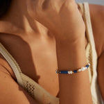 Sterling Silver Lapis Lazuli Pearl Bracelet - floysun