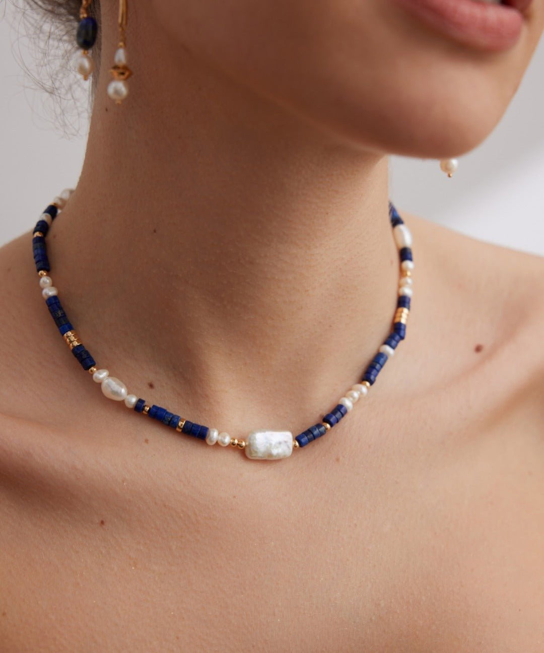 Sterling Silver Lapis Lazuli Pearl Necklaces - floysun