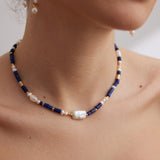 Sterling Silver Lapis Lazuli Pearl Necklaces - floysun