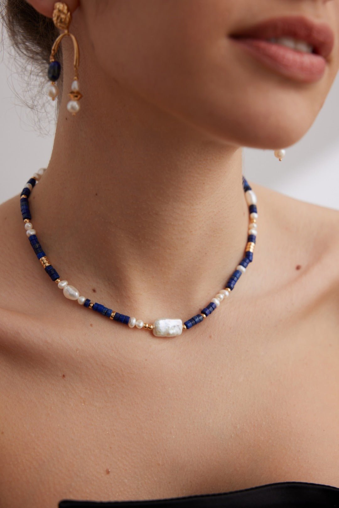 Sterling Silver Lapis Lazuli Pearl Necklaces - floysun