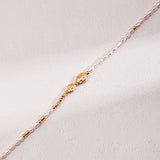 Sterling Silver Spliced Pearl Gold Necklace - floysun