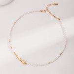 Sterling Silver Spliced Pearl Gold Necklace - floysun