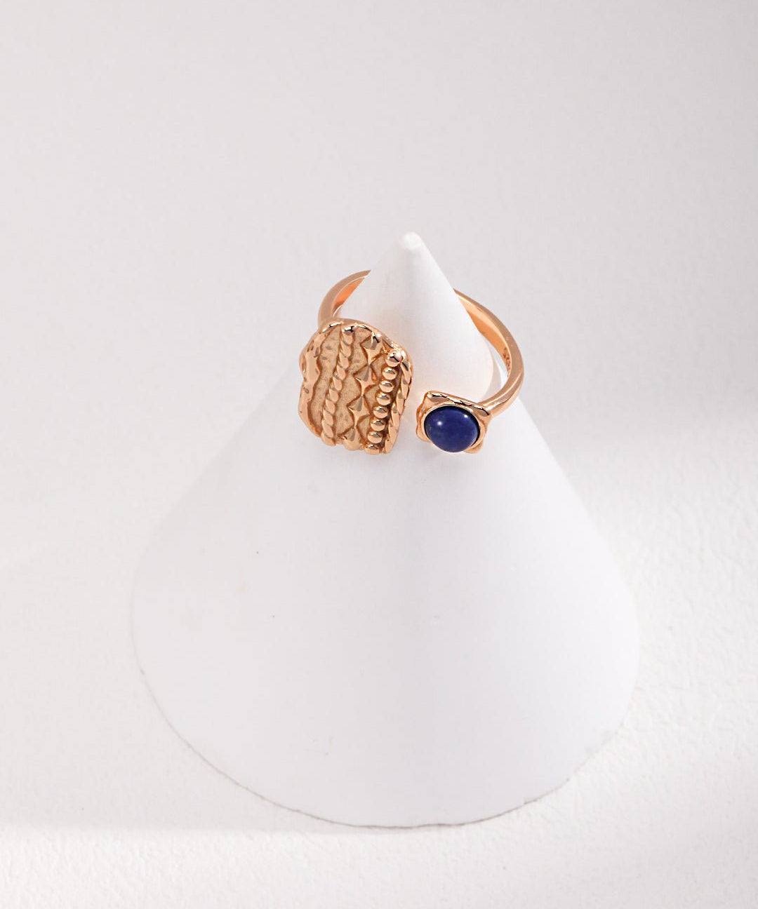 Sterling Silver Vintage Lapis Lazuli Open Rings - floysun