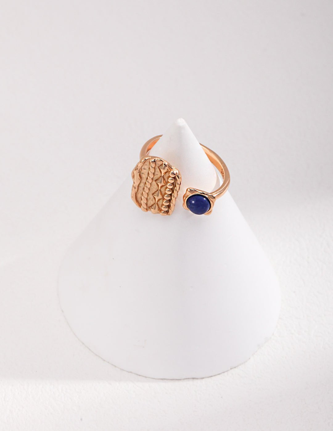 Sterling Silver Vintage Lapis Lazuli Open Rings - floysun