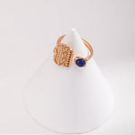 Sterling Silver Vintage Lapis Lazuli Open Rings - floysun