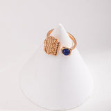 Sterling Silver Vintage Lapis Lazuli Open Rings - floysun