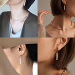 Streamer Toothpick Baroque Pearl Earrings - floysun