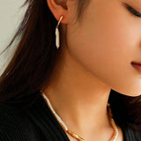 Streamer Toothpick Baroque Pearl Earrings - floysun