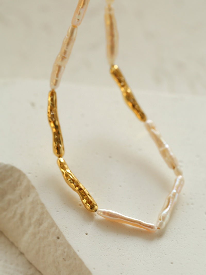 Streamer Toothpick Baroque Pearl Necklace - floysun