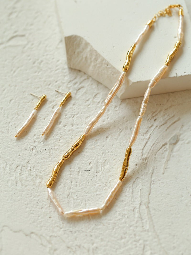 Streamer Toothpick Baroque Pearl Necklace - floysun