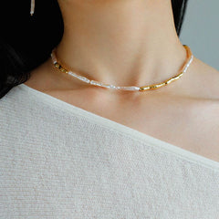 Streamer Toothpick Baroque Pearl Necklace - floysun