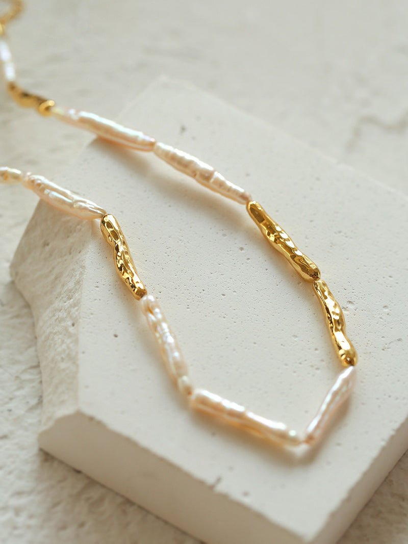 Streamer Toothpick Baroque Pearl Necklace - floysun