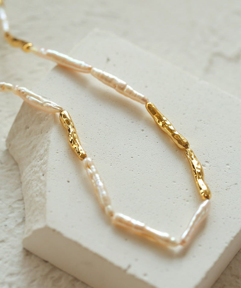 Streamer Toothpick Baroque Pearl Necklace - floysun