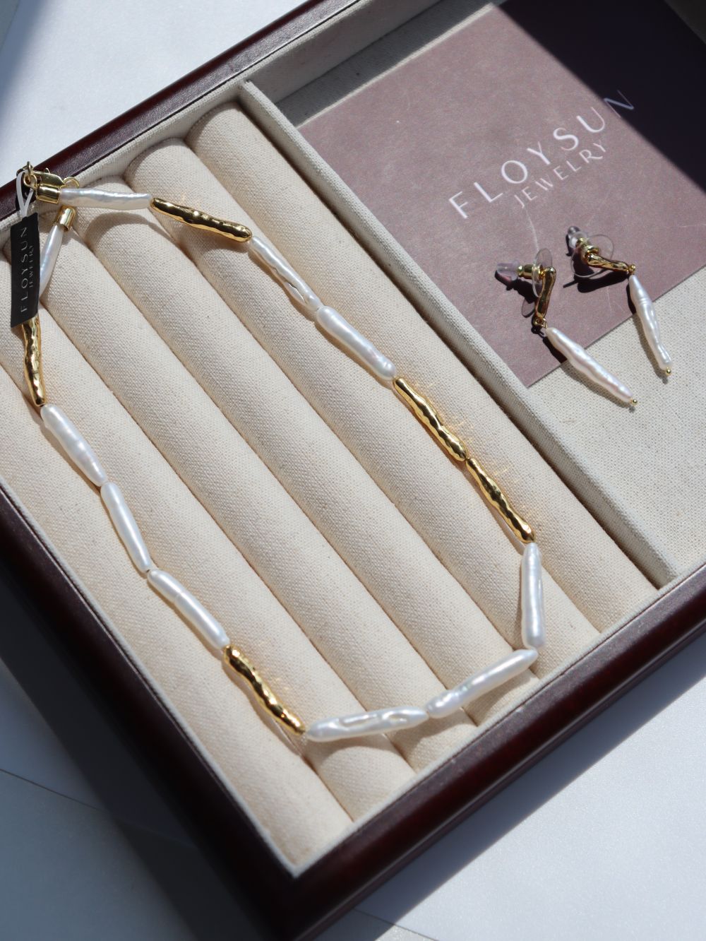 Streamer Toothpick Baroque Pearl Necklace - floysun