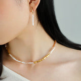 Streamer Toothpick Baroque Pearl Necklace - floysun