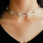 Striped Chain Splicing Necklace - floysun