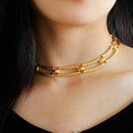 Striped Chain Splicing Necklace - floysun