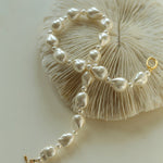 Stylish Baroque Pearl and Bead Beaded Necklace with OT Clasp - floysun