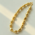 Stylish Baroque Pearl and Bead Beaded Necklace with OT Clasp - floysun