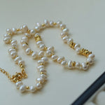 Stylish Classic Staggered Pearl Bead Pendant Necklace - floysun