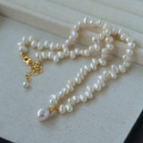 Stylish Classic Staggered Pearl Pendant Necklace - floysun