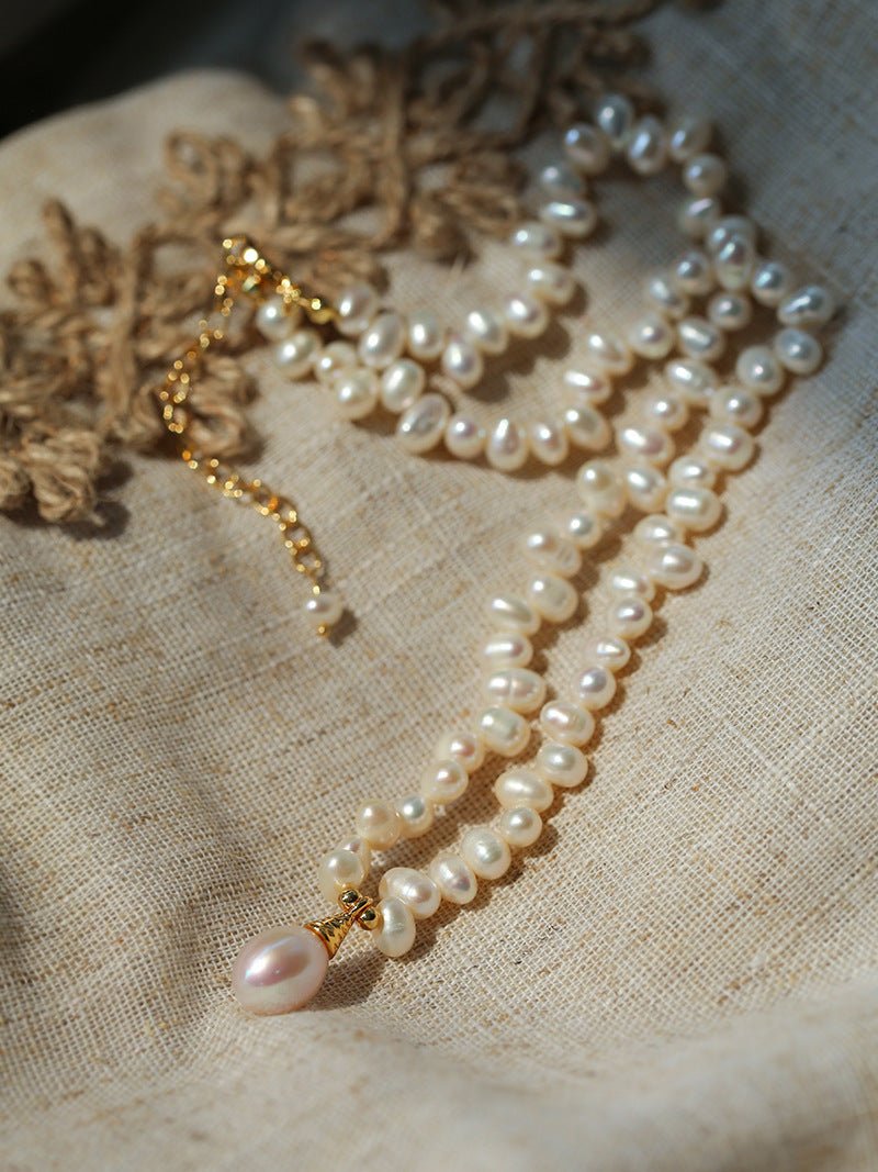 Stylish Classic Staggered Pearl Pendant Necklace - floysun