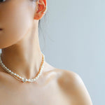 Stylishly Designed Chain Entanglement Pearl Necklace - Pearl - floysun