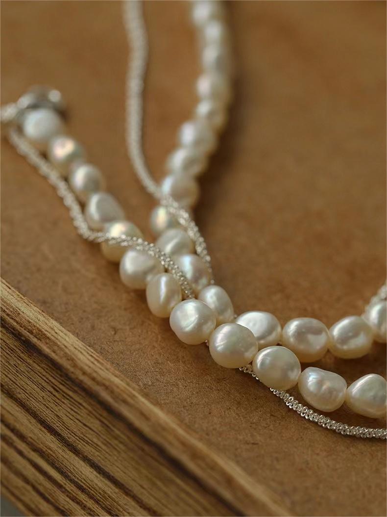 Stylishly Designed Chain Entanglement Pearl Necklace - Pearl - floysun