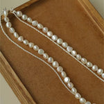 Stylishly Designed Chain Entanglement Pearl Necklace - Pearl - floysun