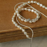 Stylishly Designed Chain Entanglement Pearl Necklace - Pearl - floysun