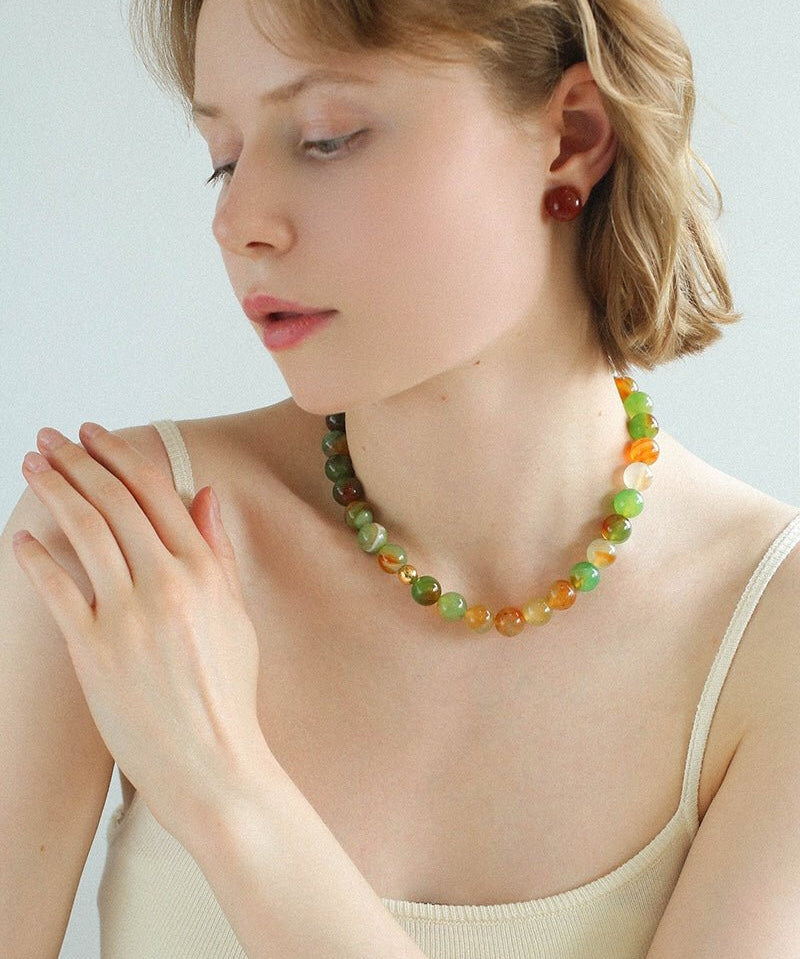 Summer Multicolor Onyx Beaded Necklace - floysun