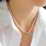 Summer Stream Aventurine Pearl Necklace - floysun