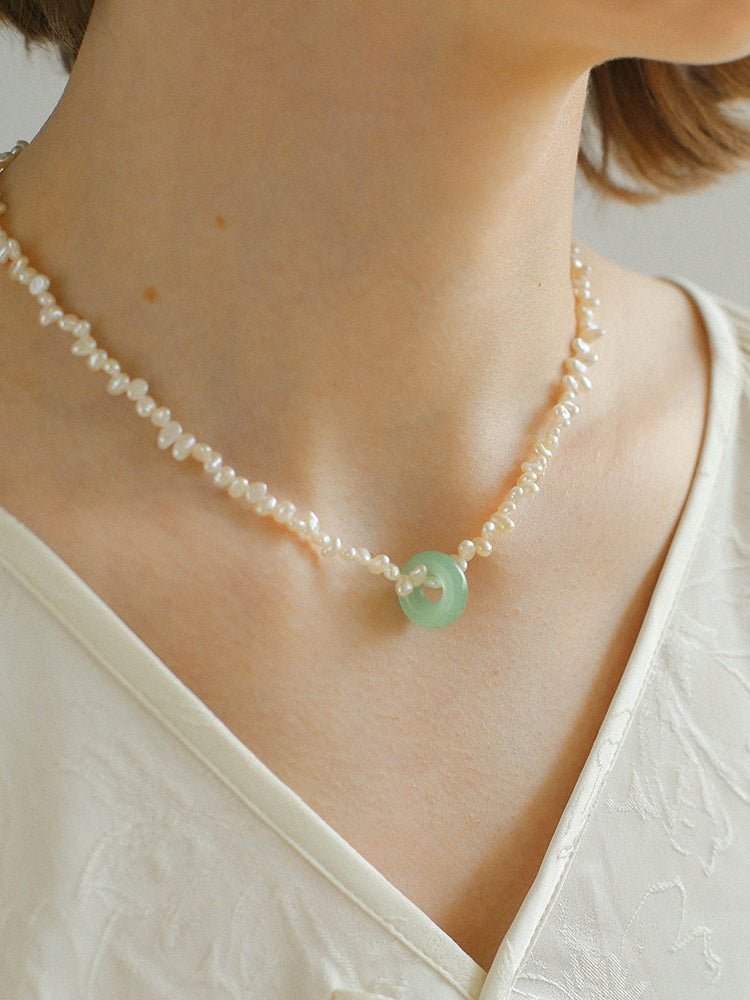 Summer Stream Aventurine Pearl Necklace - floysun